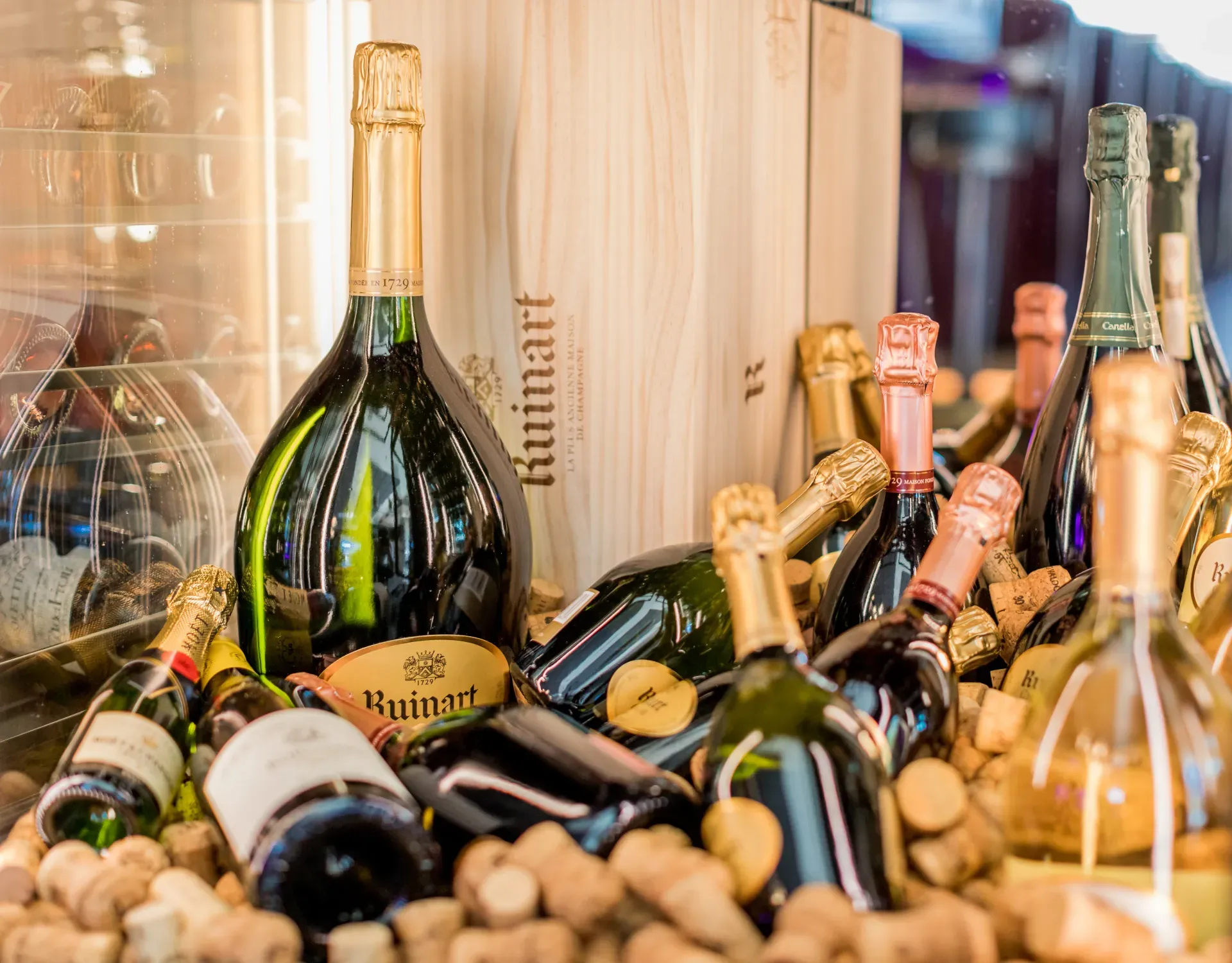 Exklusive Champagnerauswahl im Klimaschrank des Greenvieh